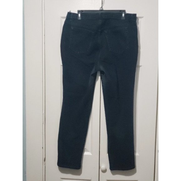 Gloria Vanderbilt Jeans Pants Women Size 16w Black Denim Fly Zip Skinny Leg - Picture 2 of 2